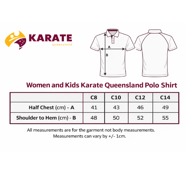 Women / Kids Karate Queensland Team Polo Shirt